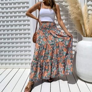 Bohemian High Waist Maxi Skirt